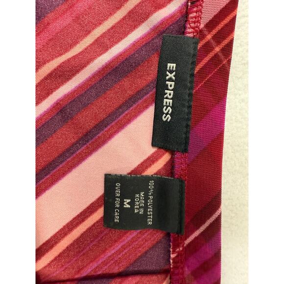 Express Skirt Women's Medium Red Pink Plaid A-Line Classic Academia preppy Flaw - Picture 5 of 13